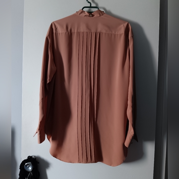 Vintage MATSUDA Peach Apricot Pleat Back Shirt M/L/XL - Picture 3 of 4